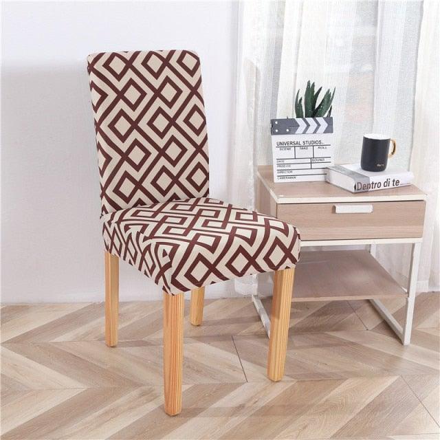 Printed Modern Chair Cover Spandex Stretch Elastic Chair Covers Seat Cover For Dining Room Hotel Wedding Banquet Cover Printed Stretchable Parson Chair Covers for Dining Room Pattern Stretch Dining Chair Slipcover Washable Removable for Kitchen Stevvex