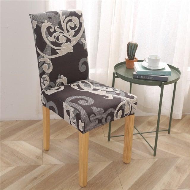 Printed Modern Chair Cover Spandex Stretch Elastic Chair Covers Seat Cover For Dining Room Hotel Wedding Banquet Cover Printed Stretchable Parson Chair Covers for Dining Room Pattern Stretch Dining Chair Slipcover Washable Removable for Kitchen Stevvex