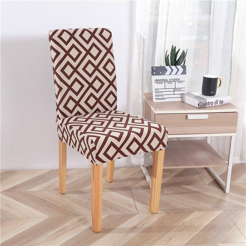 Printed Modern Chair Cover Spandex Stretch Elastic Chair Covers Seat Cover For Dining Room Hotel Wedding Banquet Cover Printed Stretchable Parson Chair Covers for Dining Room Pattern Stretch Dining Chair Slipcover Washable Removable for Kitchen Stevvex