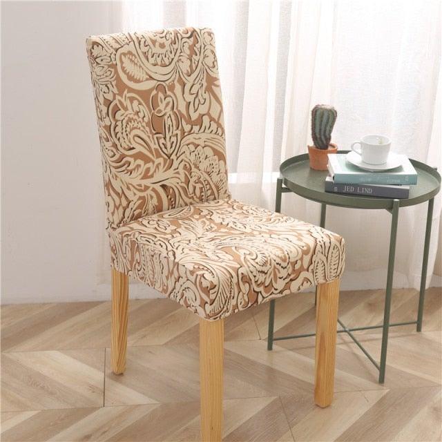 Printed Modern Chair Cover Spandex Stretch Elastic Chair Covers Seat Cover For Dining Room Hotel Wedding Banquet Cover Printed Stretchable Parson Chair Covers for Dining Room Pattern Stretch Dining Chair Slipcover Washable Removable for Kitchen Stevvex
