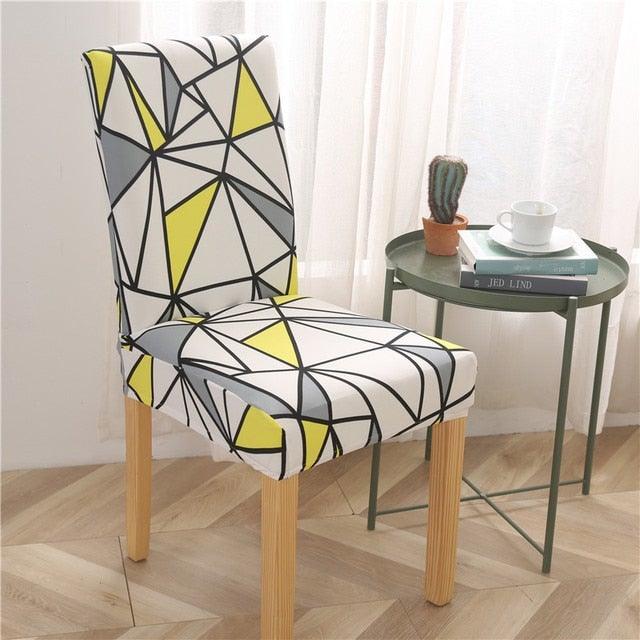 Printed Modern Chair Cover Spandex Stretch Elastic Chair Covers Seat Cover For Dining Room Hotel Wedding Banquet Cover Printed Stretchable Parson Chair Covers for Dining Room Pattern Stretch Dining Chair Slipcover Washable Removable for Kitchen Stevvex