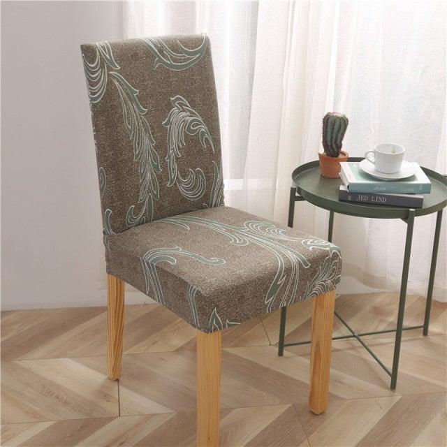 Printed Modern Chair Cover Spandex Stretch Elastic Chair Covers Seat Cover For Dining Room Hotel Wedding Banquet Cover Printed Stretchable Parson Chair Covers for Dining Room Pattern Stretch Dining Chair Slipcover Washable Removable for Kitchen Stevvex