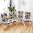 Printed Polyester Fabric Chair Cover Washable Chair Covers Seat Slipcovers Stretch Dining Seat Case For Home Stretch Removable Washable Dining Room Chair Protector Slipcovers/Home Decor Dining Room Seat Cover Multiple Styles Stevvex