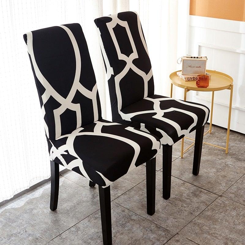 Printed Polyester Fabric Chair Cover Washable Chair Covers Seat Slipcovers Stretch Dining Seat Case For Home Stretch Removable Washable Dining Room Chair Protector Slipcovers/Home Decor Dining Room Seat Cover Multiple Styles Stevvex