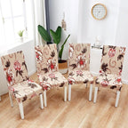 Printed Polyester Fabric Chair Cover Washable Chair Covers Seat Slipcovers Stretch Dining Seat Case For Home Stretch Removable Washable Dining Room Chair Protector Slipcovers/Home Decor Dining Room Seat Cover Multiple Styles Stevvex