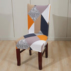Printed Polyester Fabric Chair Cover Washable Chair Covers Seat Slipcovers Stretch Dining Seat Case For Home Stretch Removable Washable Dining Room Chair Protector Slipcovers/Home Decor Dining Room Seat Cover Multiple Styles Stevvex