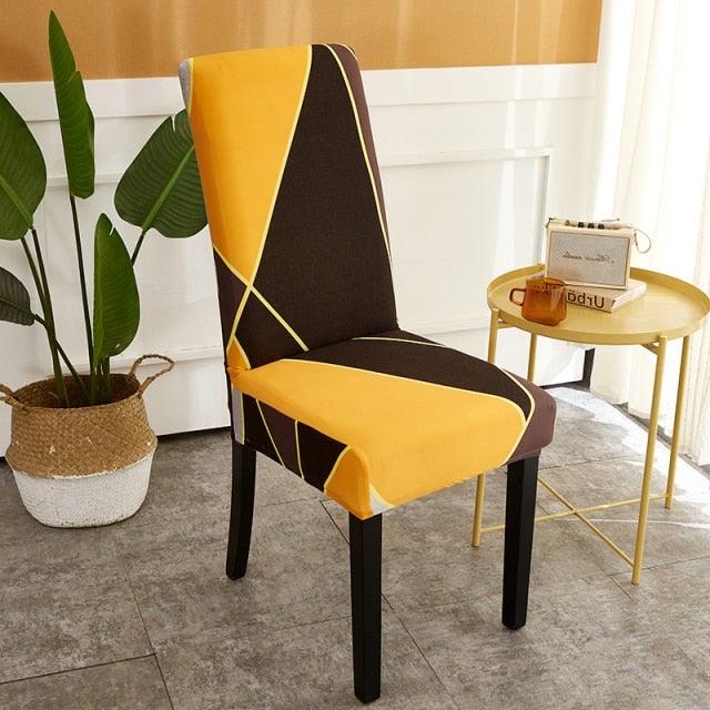 Printed Polyester Fabric Chair Cover Washable Chair Covers Seat Slipcovers Stretch Dining Seat Case For Home Stretch Removable Washable Dining Room Chair Protector Slipcovers/Home Decor Dining Room Seat Cover Multiple Styles Stevvex