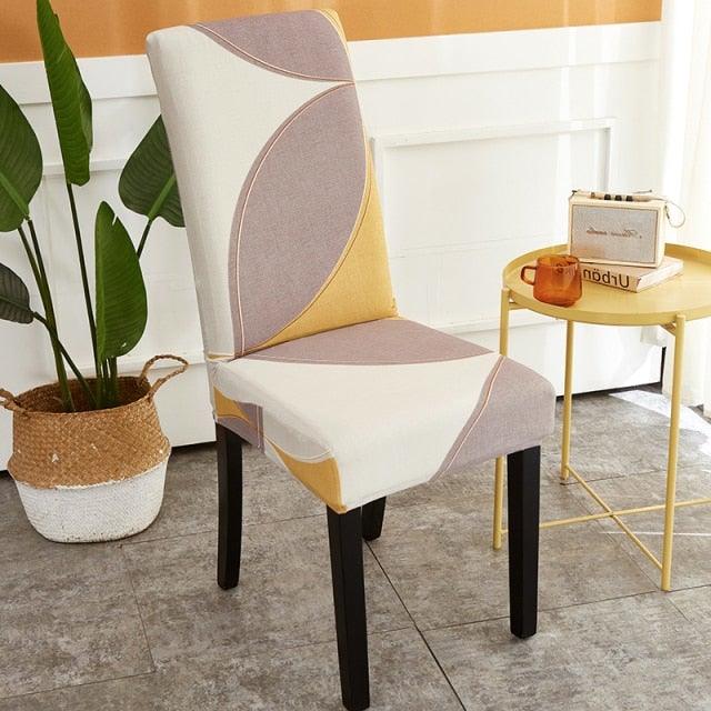 Printed Polyester Fabric Chair Cover Washable Chair Covers Seat Slipcovers Stretch Dining Seat Case For Home Stretch Removable Washable Dining Room Chair Protector Slipcovers/Home Decor Dining Room Seat Cover Multiple Styles Stevvex