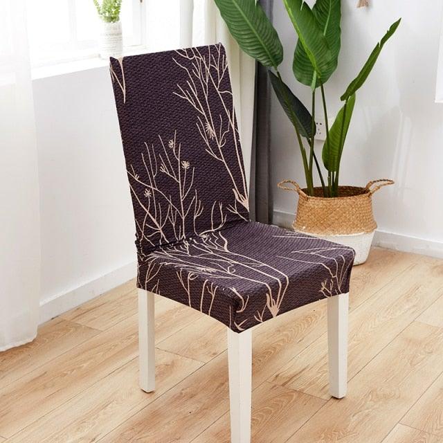 Printed Polyester Fabric Chair Cover Washable Chair Covers Seat Slipcovers Stretch Dining Seat Case For Home Stretch Removable Washable Dining Room Chair Protector Slipcovers/Home Decor Dining Room Seat Cover Multiple Styles Stevvex