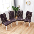 Printed Polyester Fabric Chair Cover Washable Chair Covers Seat Slipcovers Stretch Dining Seat Case For Home Stretch Removable Washable Dining Room Chair Protector Slipcovers/Home Decor Dining Room Seat Cover Multiple Styles Stevvex