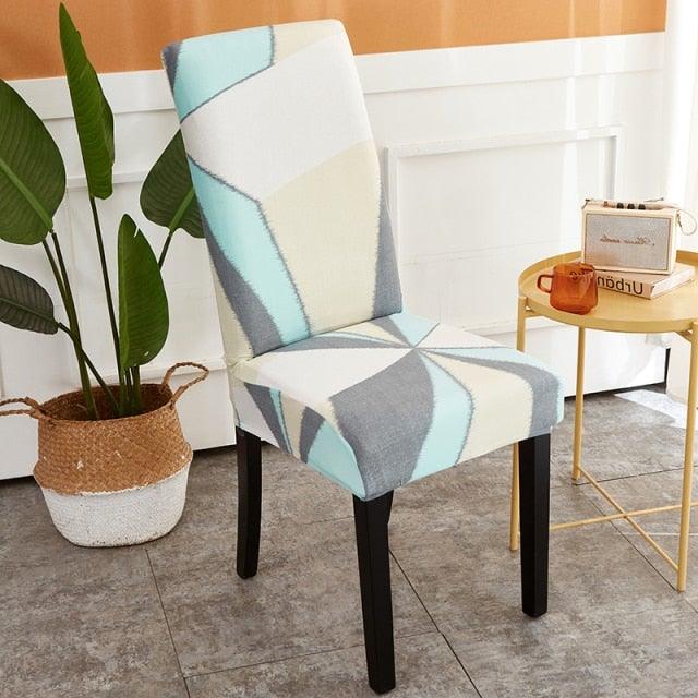 Printed Polyester Fabric Chair Cover Washable Chair Covers Seat Slipcovers Stretch Dining Seat Case For Home Stretch Removable Washable Dining Room Chair Protector Slipcovers/Home Decor Dining Room Seat Cover Multiple Styles Stevvex