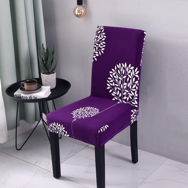 Printed Polyester Fabric Chair Cover Washable Chair Covers Seat Slipcovers Stretch Dining Seat Case For Home Stretch Removable Washable Dining Room Chair Protector Slipcovers/Home Decor Dining Room Seat Cover Multiple Styles Stevvex