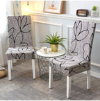 Printed Polyester Fabric Chair Cover Washable Chair Covers Seat Slipcovers Stretch Dining Seat Case For Home Stretch Removable Washable Dining Room Chair Protector Slipcovers/Home Decor Dining Room Seat Cover Multiple Styles Stevvex