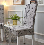 Printed Polyester Fabric Chair Cover Washable Chair Covers Seat Slipcovers Stretch Dining Seat Case For Home Stretch Removable Washable Dining Room Chair Protector Slipcovers/Home Decor Dining Room Seat Cover Multiple Styles Stevvex