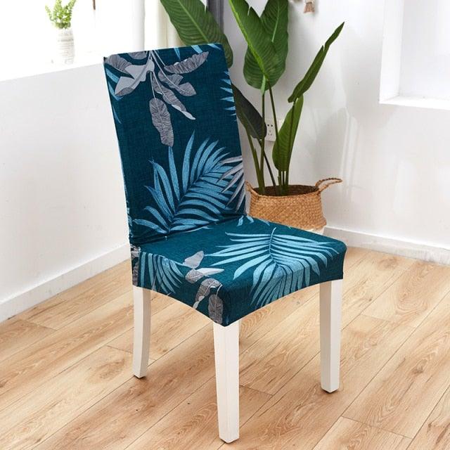 Printed Polyester Fabric Chair Cover Washable Chair Covers Seat Slipcovers Stretch Dining Seat Case For Home Stretch Removable Washable Dining Room Chair Protector Slipcovers/Home Decor Dining Room Seat Cover Multiple Styles Stevvex