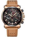 Men's Waterproof Modern Watch With Leather Belts, Stainless Steel Case Excellent Look Perfect Gift Stevvex