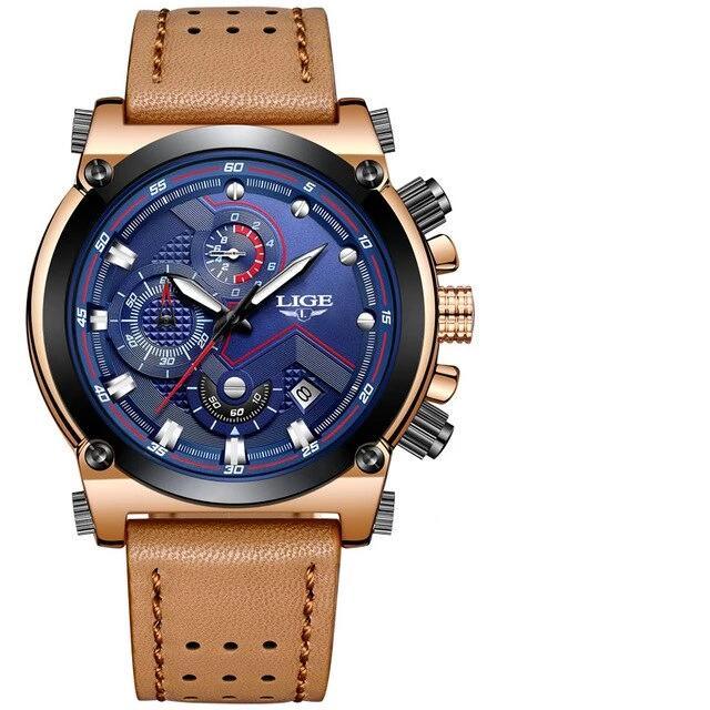 Men's Waterproof Modern Watch With Leather Belts, Stainless Steel Case Excellent Look Perfect Gift Stevvex