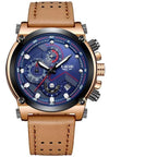 Men's Waterproof Modern Watch With Leather Belts, Stainless Steel Case Excellent Look Perfect Gift Stevvex