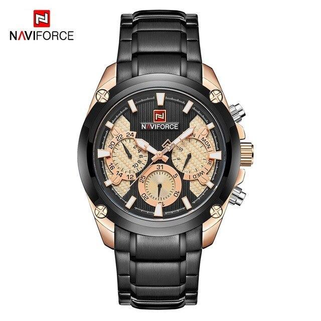 Men's  Waterproof Stainless Steel Watch With Chronometers Business Style Wristwatch Unique Design Perfect Gift - SJB-DIAMOND ELITES