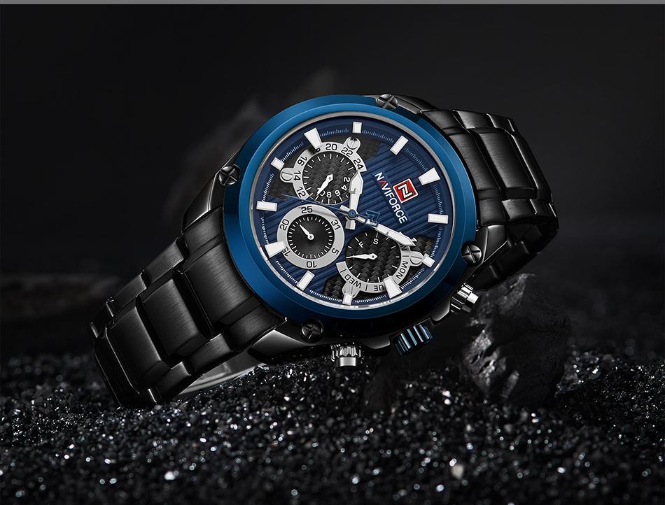 Men's  Waterproof Stainless Steel Watch With Chronometers Business Style Wristwatch Unique Design Perfect Gift - SJB-DIAMOND ELITES