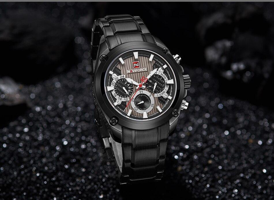 Men's  Waterproof Stainless Steel Watch With Chronometers Business Style Wristwatch Unique Design Perfect Gift - SJB-DIAMOND ELITES
