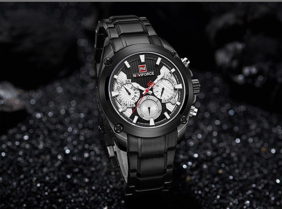 Men's  Waterproof Stainless Steel Watch With Chronometers Business Style Wristwatch Unique Design Perfect Gift - SJB-DIAMOND ELITES