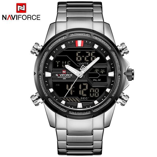 Mens Wrist Watch, Waterproof Analog Digital Watches Multifunction Stainless Steel Business Watches For Man Perfect Gift - SJB-DIAMOND ELITES