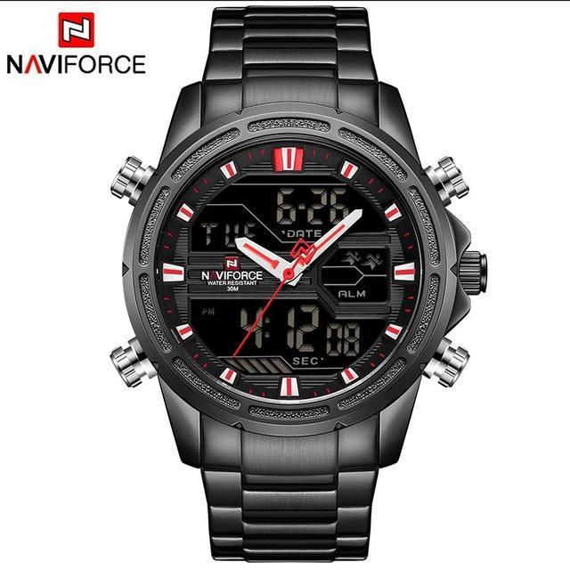 Mens Wrist Watch, Waterproof Analog Digital Watches Multifunction Stainless Steel Business Watches For Man Perfect Gift - SJB-DIAMOND ELITES