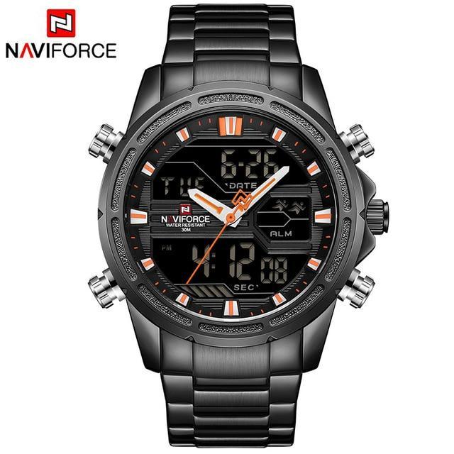 Mens Wrist Watch, Waterproof Analog Digital Watches Multifunction Stainless Steel Business Watches For Man Perfect Gift - SJB-DIAMOND ELITES