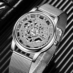Unisex Metal Silver Watch With Steel Bracelet Unique Design Perfect Gift For Your Loved One - SJB-DIAMOND ELITES