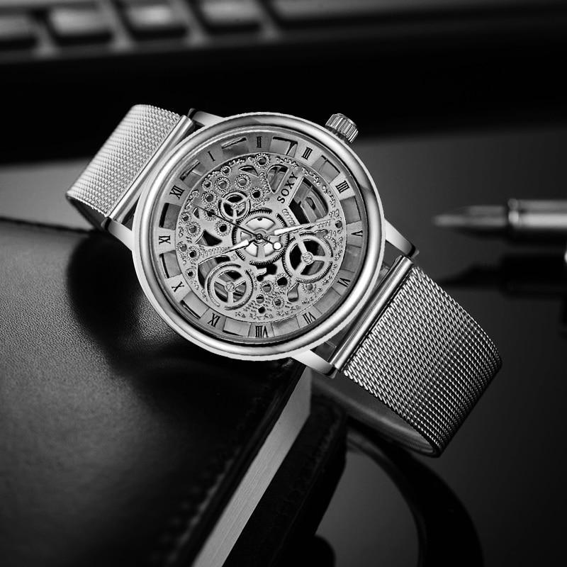 Unisex Metal Silver Watch With Steel Bracelet Unique Design Perfect Gift For Your Loved One - SJB-DIAMOND ELITES