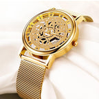 Unisex Metal Silver Watch With Steel Bracelet Unique Design Perfect Gift For Your Loved One - SJB-DIAMOND ELITES