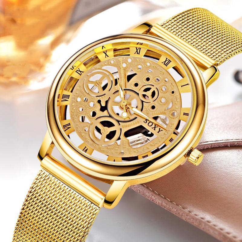 Unisex Metal Silver Watch With Steel Bracelet Unique Design Perfect Gift For Your Loved One - SJB-DIAMOND ELITES