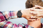 Men's Elegant Watch With Date Display And Stitched Leather Straps Unique Design Perfect Gift - SJB-DIAMOND ELITES