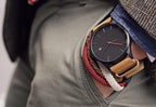 Men's Elegant Watch With Date Display And Stitched Leather Straps Unique Design Perfect Gift - SJB-DIAMOND ELITES