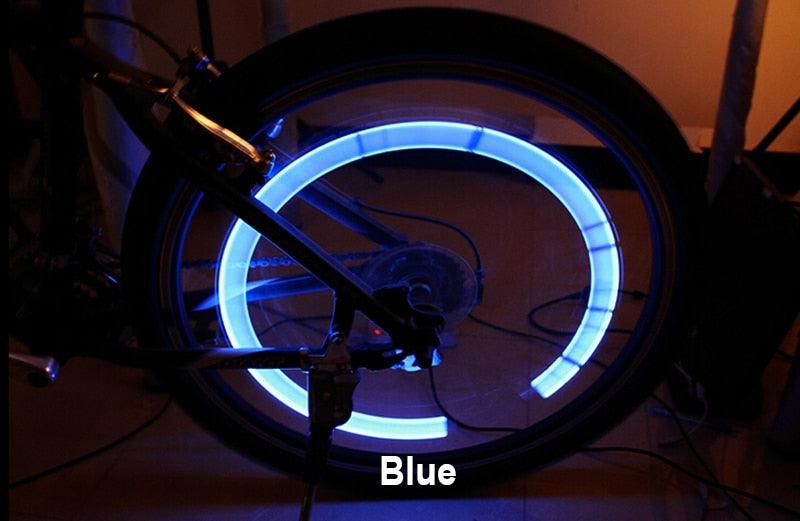 Bike Light Road Bike LED Tire Valve Caps Wheel Spokes Flash Tyre Wheel Valve Stem Cap Light For Car Bike Bicycle Motorcycle Automatic Wheel Spoke Light Tire Lights Lamp Bulb Car Accessories For Riding At Night Stevvex