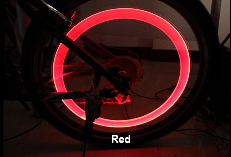 Bike Light Road Bike LED Tire Valve Caps Wheel Spokes Flash Tyre Wheel Valve Stem Cap Light For Car Bike Bicycle Motorcycle Automatic Wheel Spoke Light Tire Lights Lamp Bulb Car Accessories For Riding At Night Stevvex