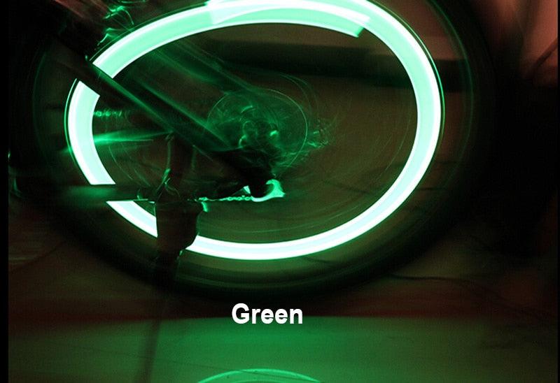 Bike Light Road Bike LED Tire Valve Caps Wheel Spokes Flash Tyre Wheel Valve Stem Cap Light For Car Bike Bicycle Motorcycle Automatic Wheel Spoke Light Tire Lights Lamp Bulb Car Accessories For Riding At Night Stevvex