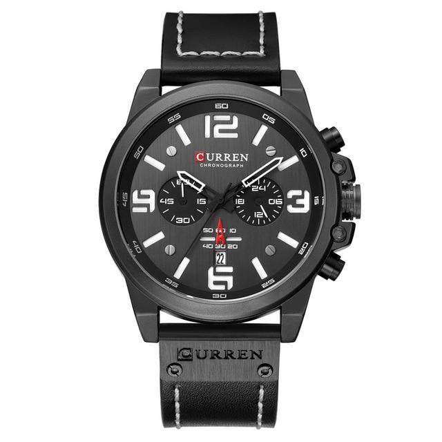 Retro  Waterproof Watch With Chronometers Steel Case And Leather Belts Unique Design Excellent Look Perfect Gift For Your Man Stevvex