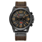 Retro  Waterproof Watch With Chronometers Steel Case And Leather Belts Unique Design Excellent Look Perfect Gift For Your Man Stevvex