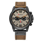 Retro  Waterproof Watch With Chronometers Steel Case And Leather Belts Unique Design Excellent Look Perfect Gift For Your Man Stevvex