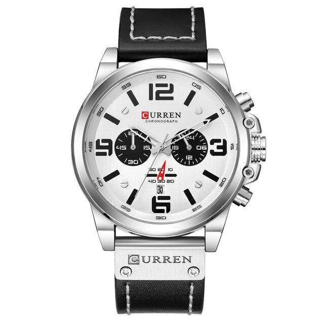 Retro  Waterproof Watch With Chronometers Steel Case And Leather Belts Unique Design Excellent Look Perfect Gift For Your Man Stevvex