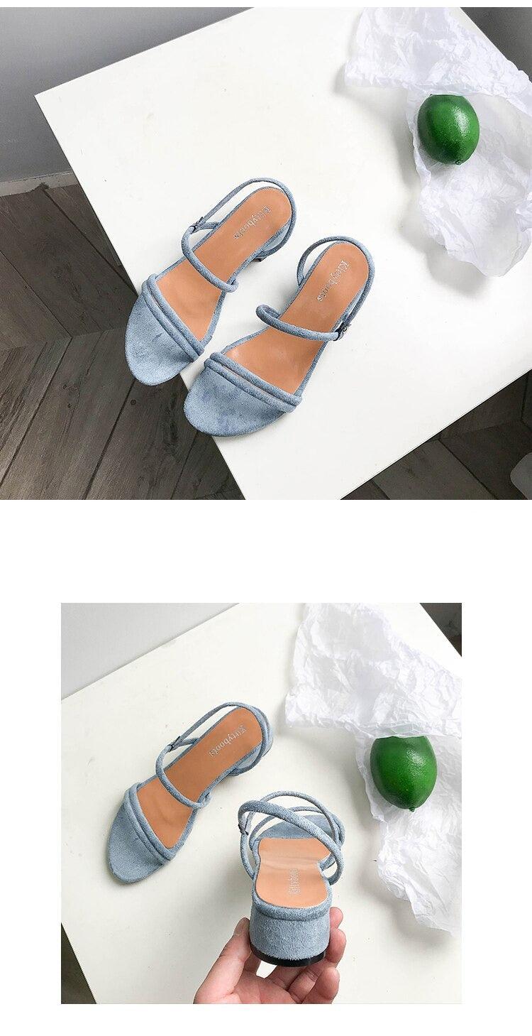 Women Sandals Summer Blue Shoes Flats Heel Flip Flip Flop Sandals Women Back Strap Flat Sandals Adjustable Casual Sandal With Open Toe Sandals Stevvex