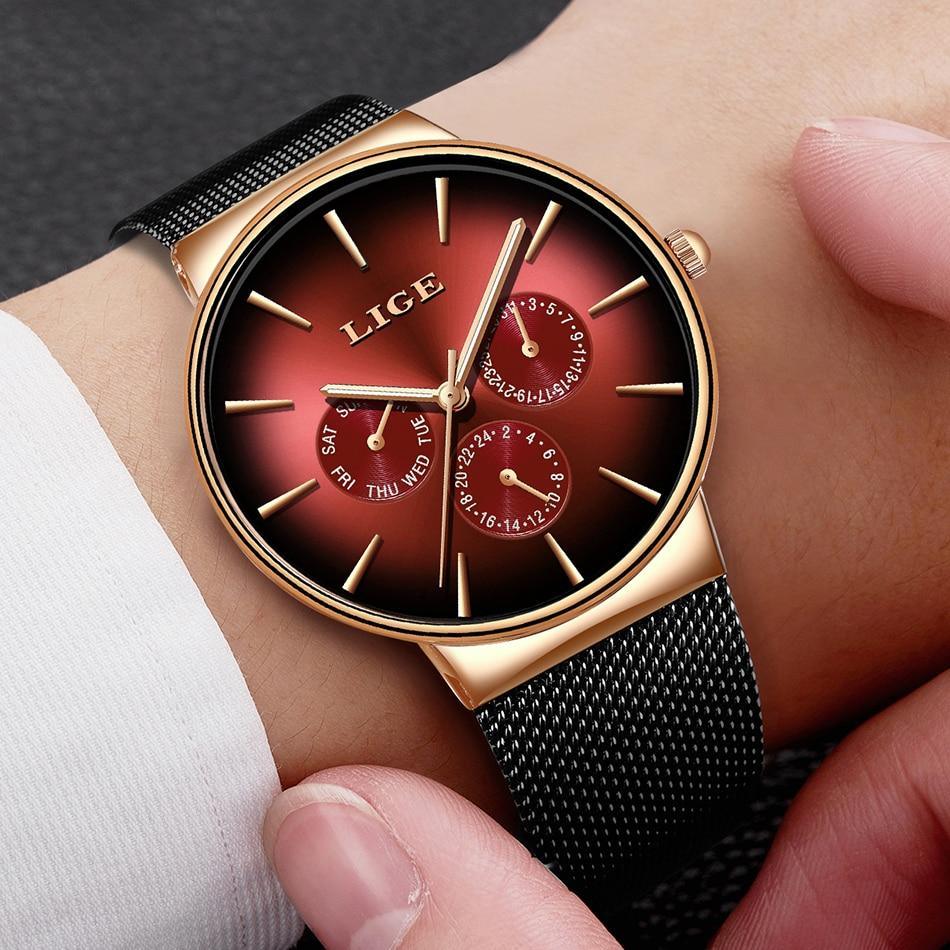 Men's Elegant Watch With  Stainless Steel Straps And Chronometers For Day And Date Display Unique Design Perfect Gift For Man And Women Stevvex