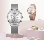 New Fashion Gold Women Watches Luxury Quartz Sport Waterproof Wrist Watch Round Style Stevvex
