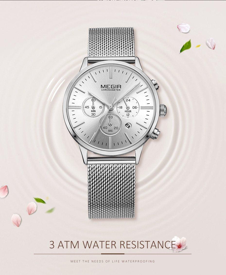 New Fashion Gold Women Watches Luxury Quartz Sport Waterproof Wrist Watch Round Style Stevvex