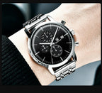 2021 New Business Men Watch Full Steel Quartz Luxury Casual Waterproof Leather Sports Male Wristwatch Stevvex