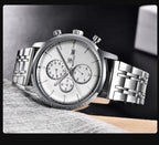 2021 New Business Men Watch Full Steel Quartz Luxury Casual Waterproof Leather Sports Male Wristwatch Stevvex