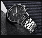 2021 New Business Men Watch Full Steel Quartz Luxury Casual Waterproof Leather Sports Male Wristwatch Stevvex