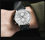 2021 New Business Men Watch Full Steel Quartz Luxury Casual Waterproof Leather Sports Male Wristwatch Stevvex
